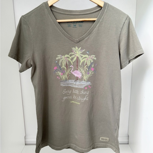 Life Is Good Tops - Life Is Good Olive Graphic Tee